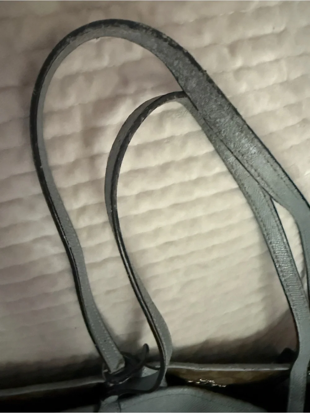 Coach Light Blue Pebbled Leather Tote with Silver Accents